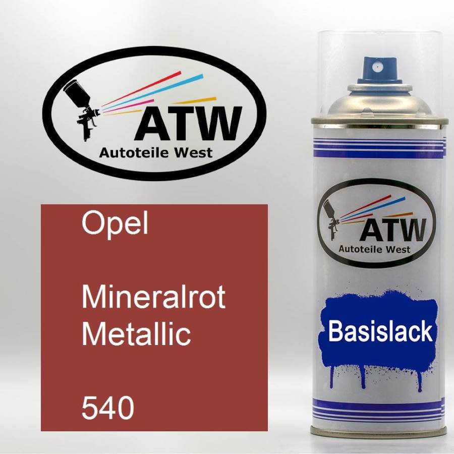 Opel, Mineralrot Metallic, 540: 400ml Sprühdose, von ATW Autoteile West.